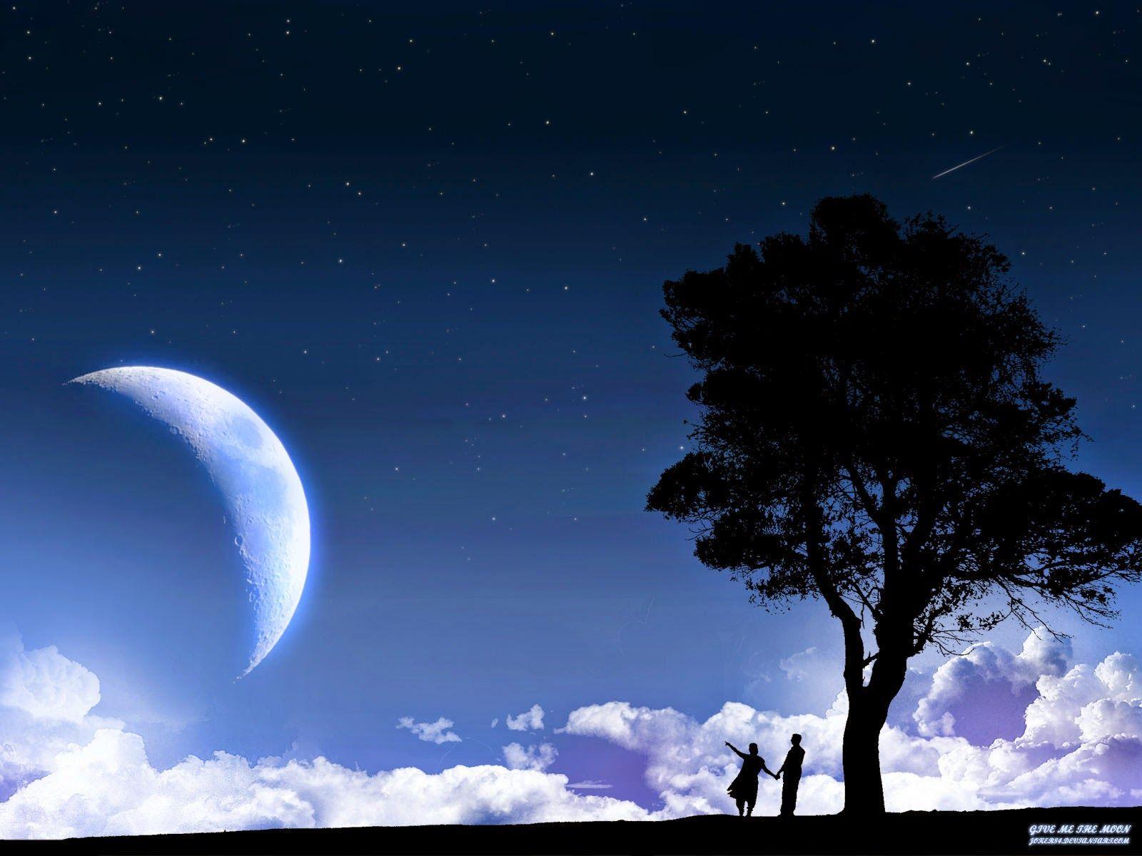 1600x1200 Love In The Moonlight Wallpaper