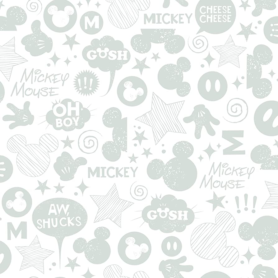 894x894 York Wallcoverings Disney Kids III Animated Tonal Removable Wallpaper, White Off White
