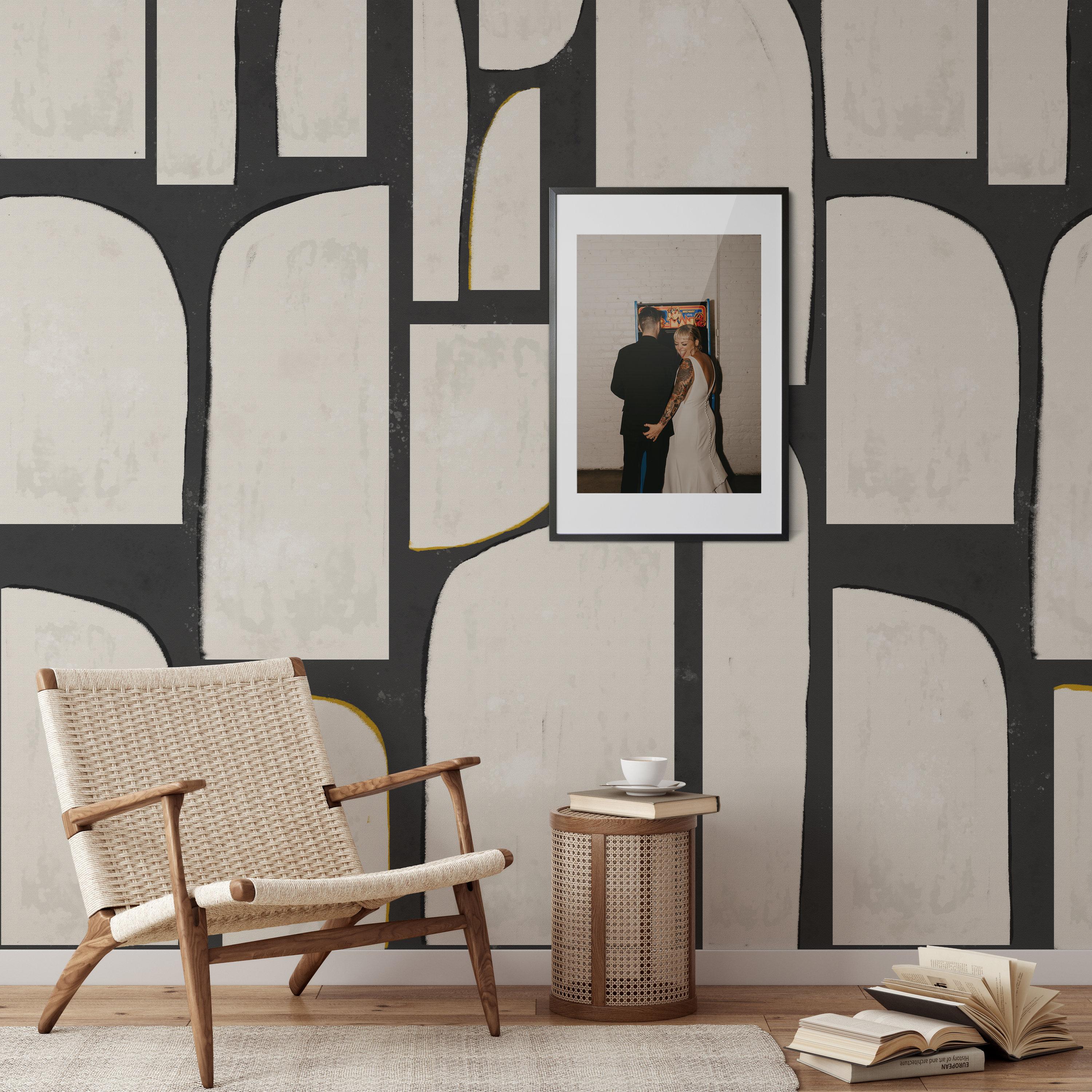 3000x3000 Extra Large Black and White Abstract Wallpaper Watercolor