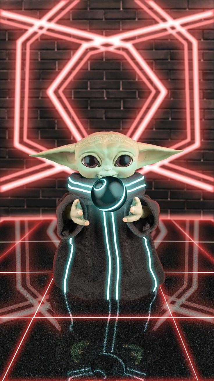 736x1308 Grogu neon. Rock n roll art, Neon wallpaper, Neon
