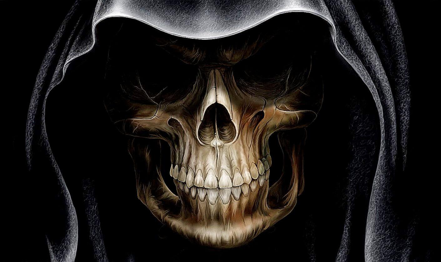 1411x840 Moving Skull Wallpaper HD