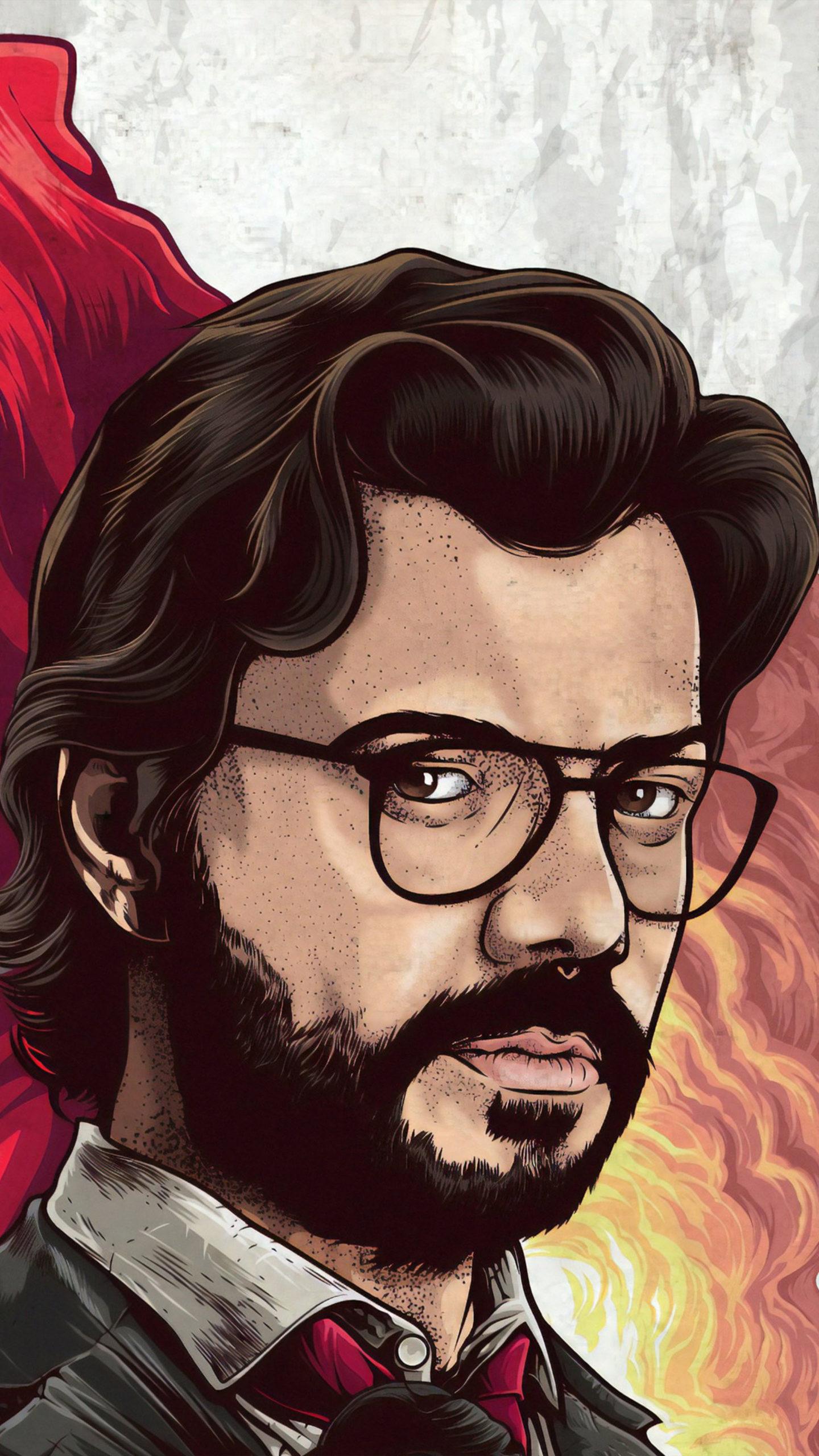 1440x2560 Professor Money Heist Fanart 4K Ultra HD Mobile Wallpaper