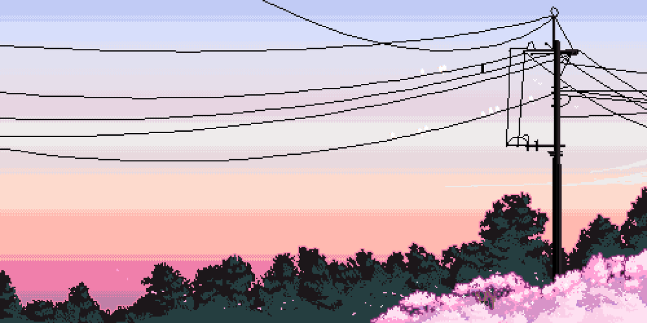 1280x640 Pixel Art Spring Wallpaper