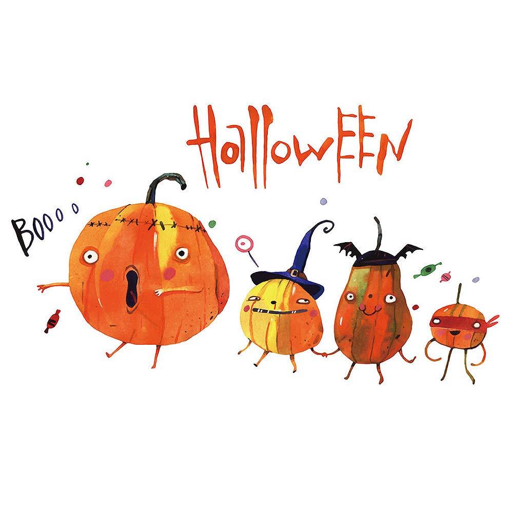 1000x1000 Home Find Funny Pumpkin Wall Decor Halloween Wall Decals Mural Halloween Vinyl Stickers Halloween Wallpaper Removable Self Adhesive Arts Party Decorations Supplies 24 x 12 inches : Tools & Home Improvement