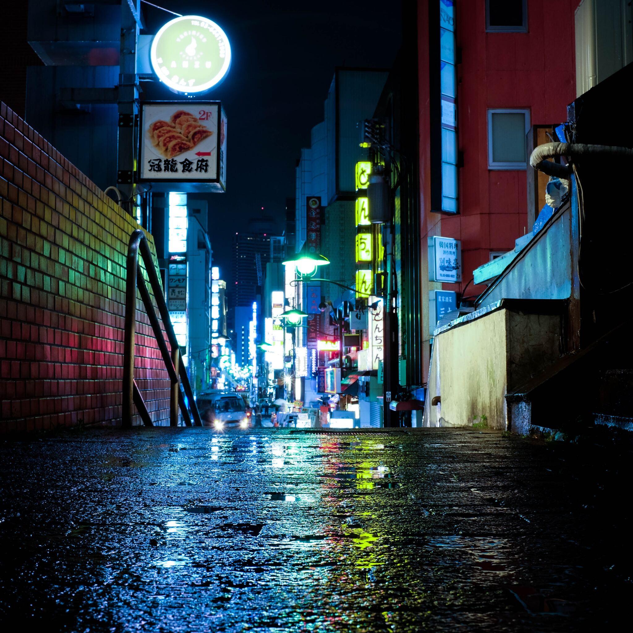2048x2048 Japan Tokyo Urban Lights Neon 5k iPad Air HD 4k Wallpaper, Image, Background, Photo and Picture