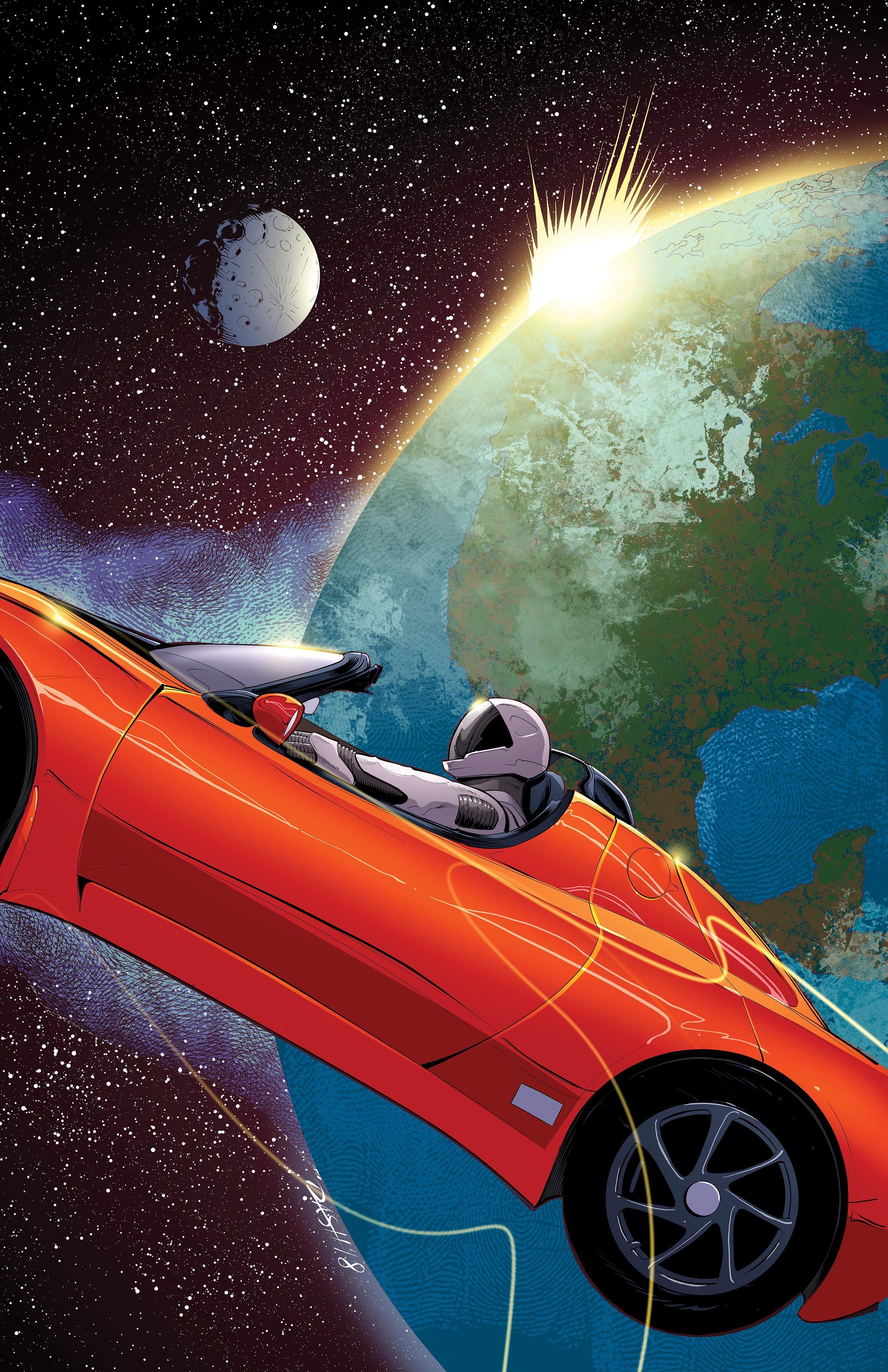 2640x4080 Starman Roadster Wallpaper