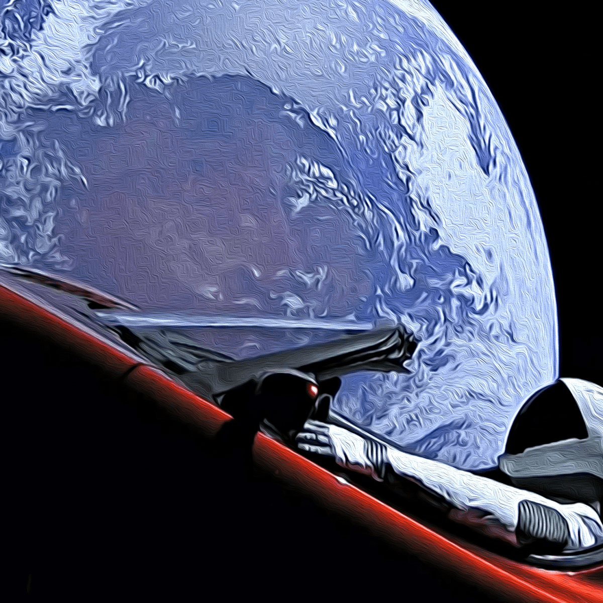 1200x1200 Shortly after SpaceX launch, Reddit has wallpaper of Starman in Tesla