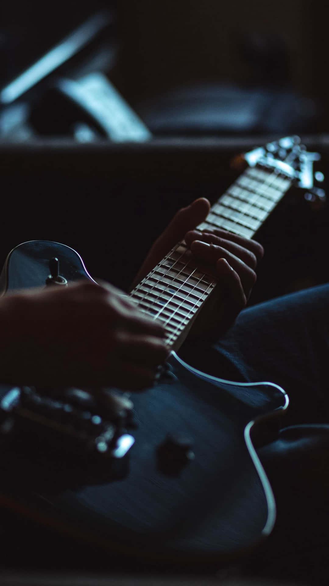 1080x1920 Download Black Electric Guitar Musical Instrument Wallpaper