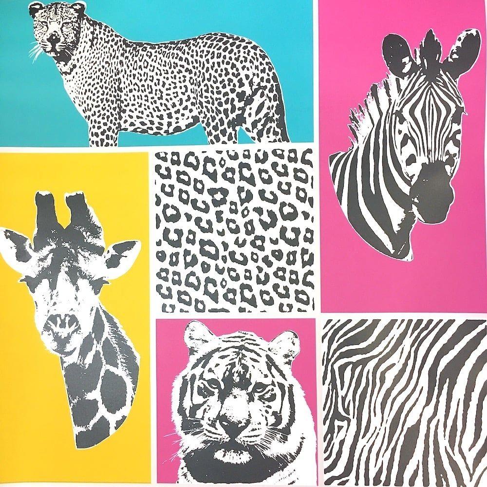 1000x1000 Fine Decor Novelty Animal Wallpaper Multicoloured from I