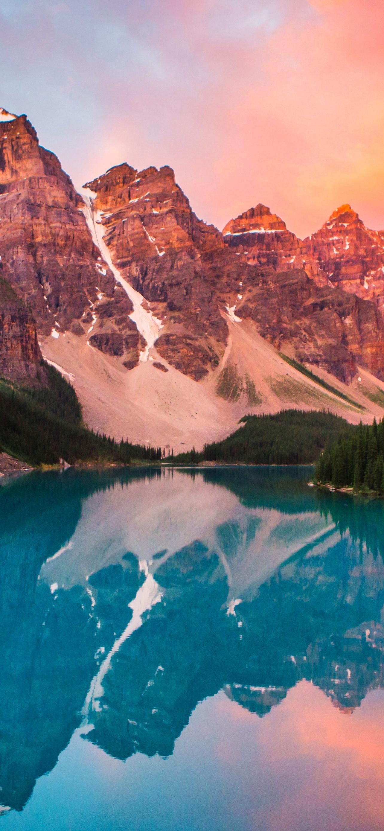 1284x2778 Moraine Lake Wallpaper 4K, Rocky Mountains, Nature