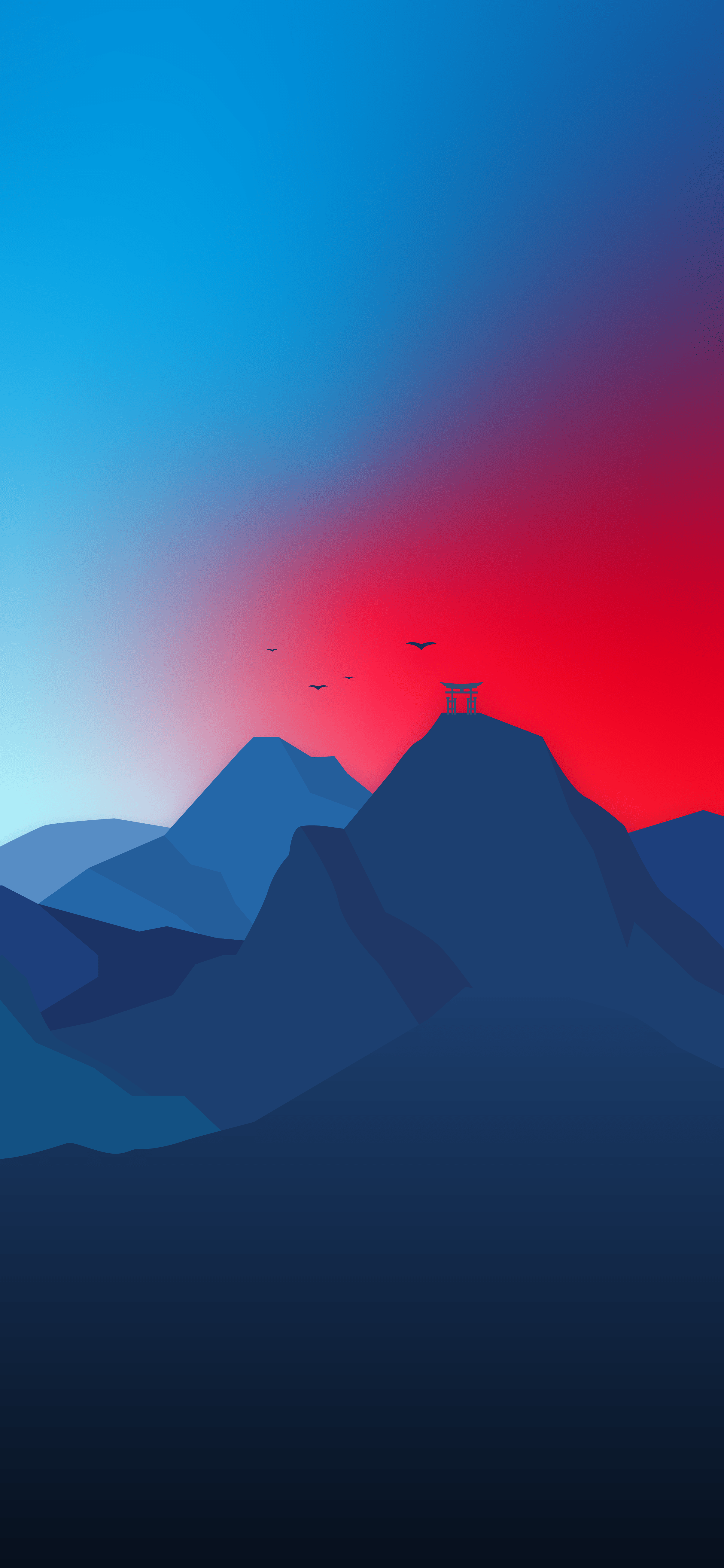 2410x5218 Minimalist 4K Japanese Mountain Chill