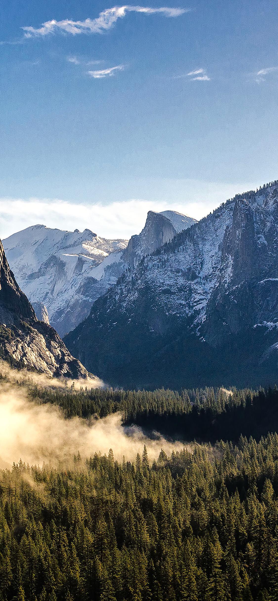 1125x2436 wallpaper yosemite mountain nature