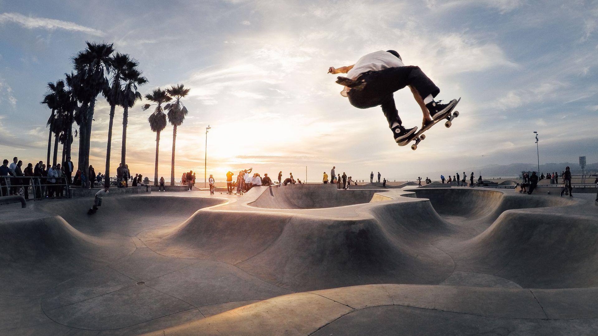 1920x1080 Air Venice Skatepark. Venice beach california, Park photography, Skate park