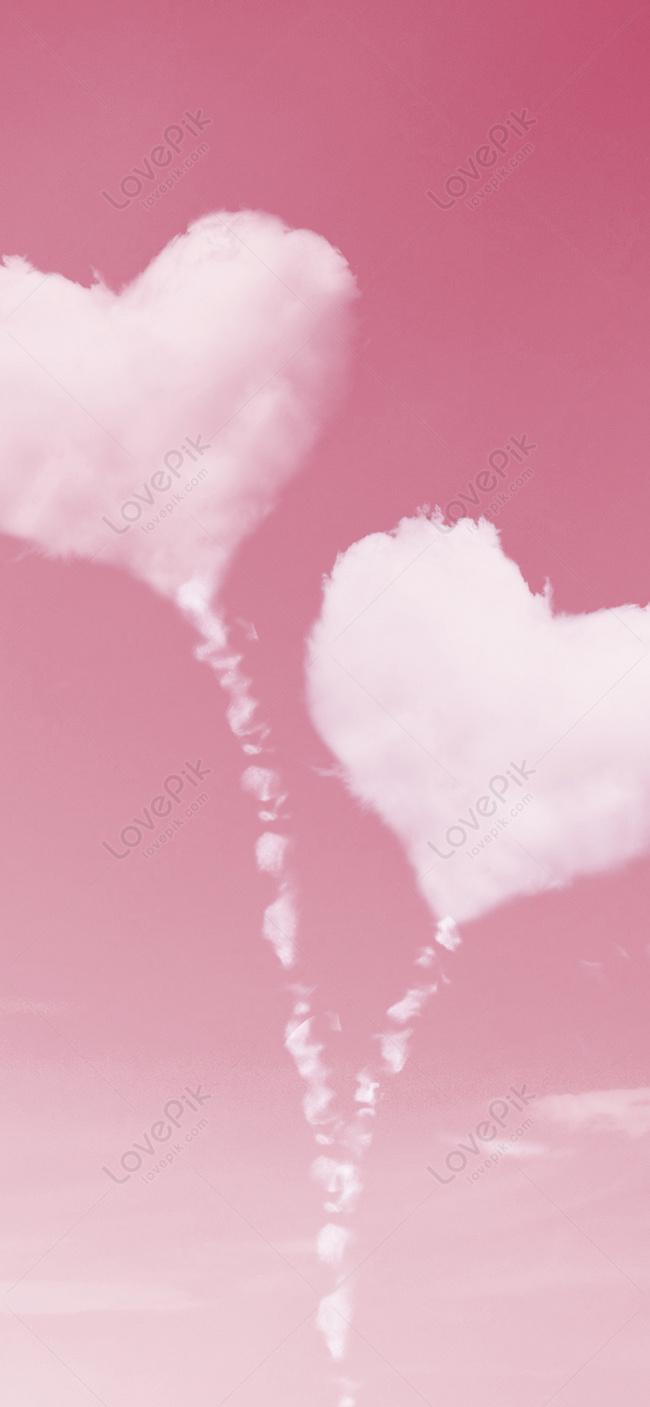 650x1407 Heart Cloud Mobile Wallpaper Image Free Download