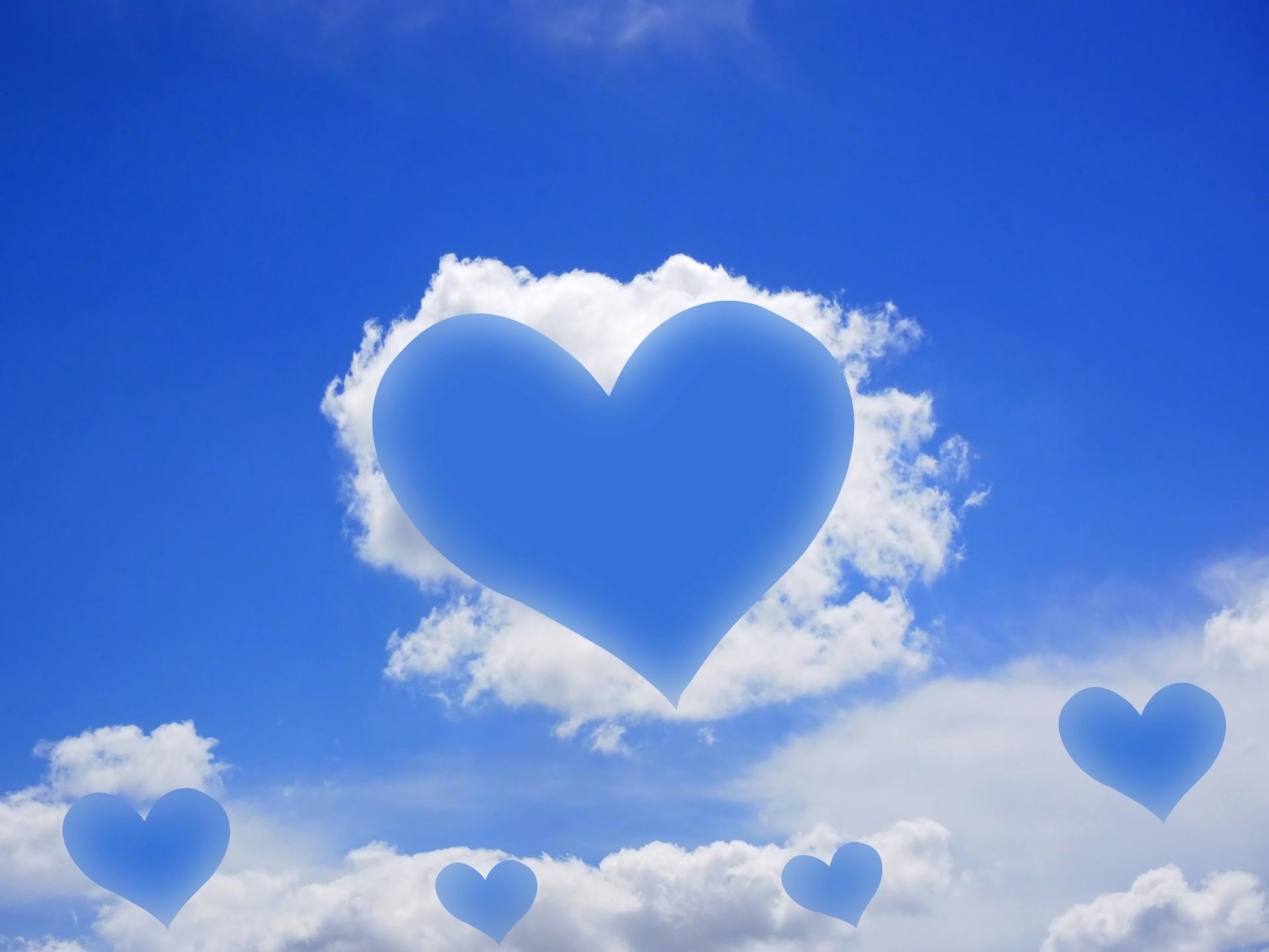 1920x1440 Download free photo of Clouds, sky, heart, hearts, love