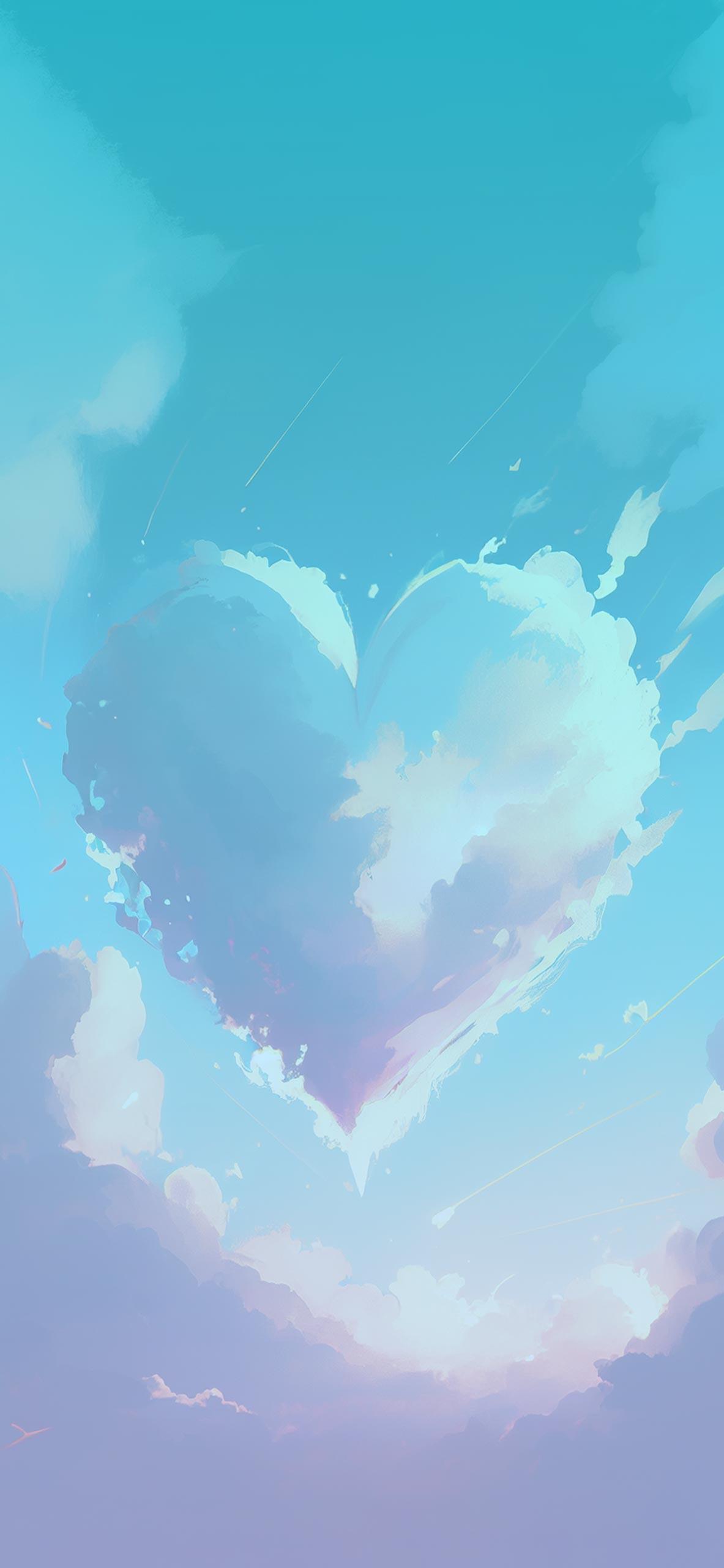 1183x2560 Clouds Heart Aesthetic Wallpaper Aesthetic Wallpaper