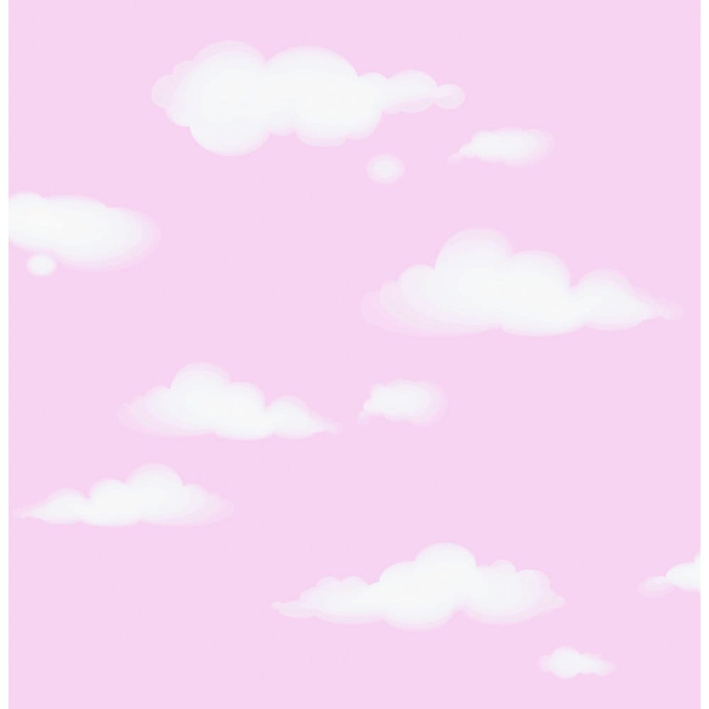 1000x1000 Clouds Childrens Wallpaper Pink / White (ILW980032) from I Love Wallpaper UK