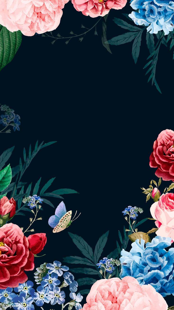 735x1307 Blooming elegant floral background vector. premium image / Niwat. Floral background, Flower background wallpaper, Floral poster