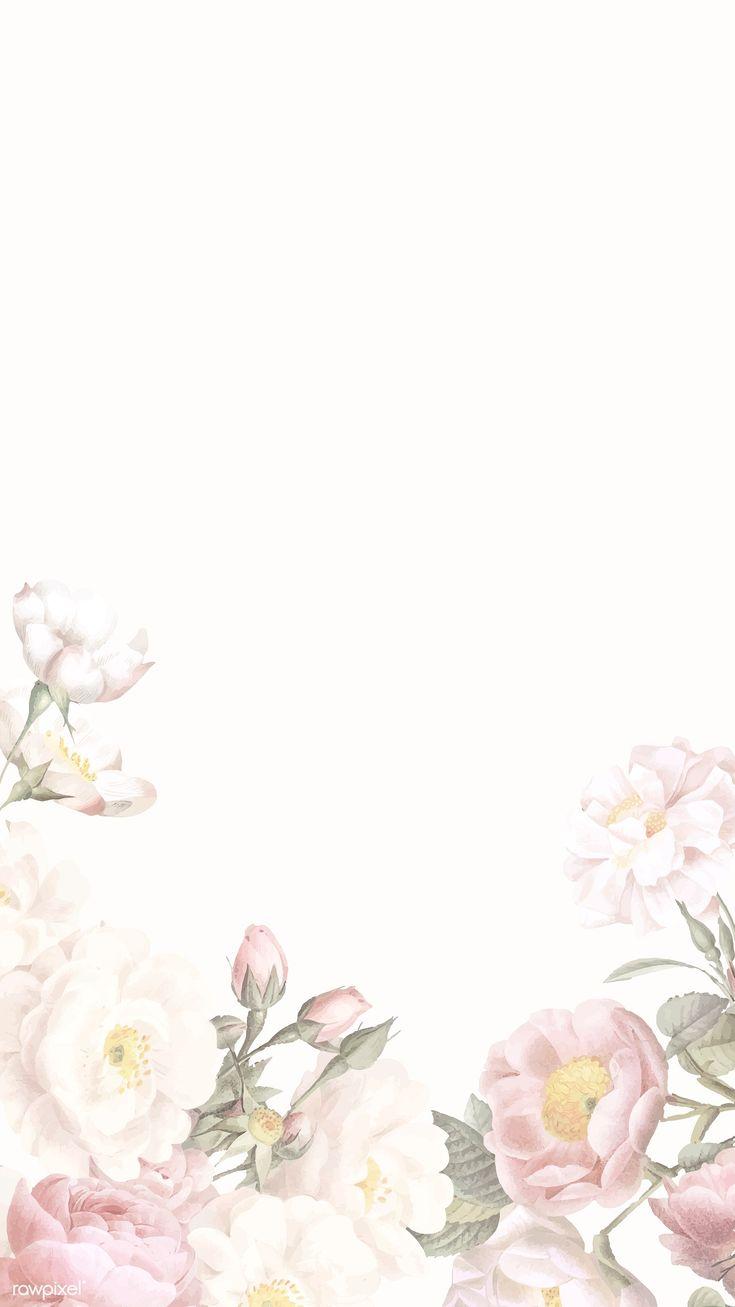735x1307 Elegant floral frame design vector. premium image / Donlaya / ploy / manotang. Floral cards design, Flower frame, Floral cards