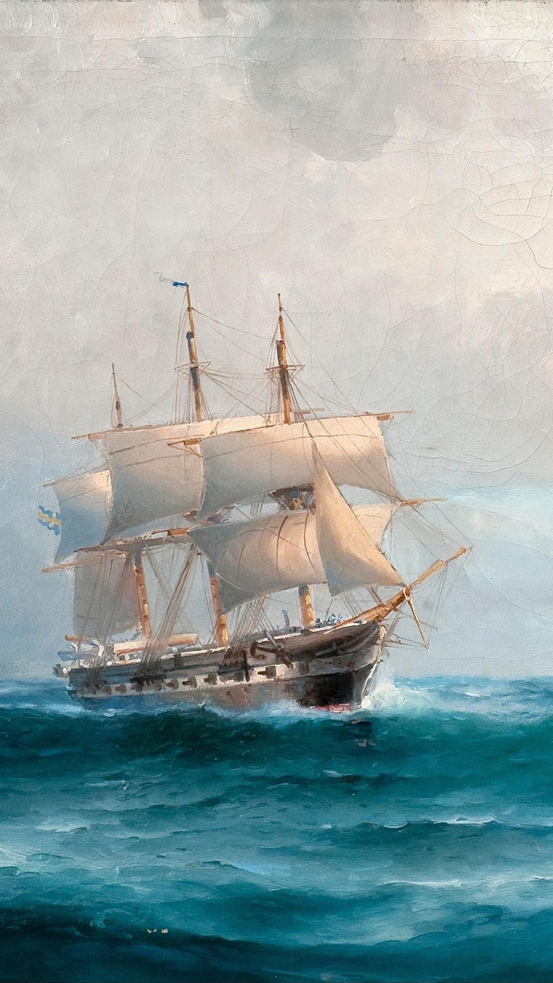 1080x1920 Wallpaper / Artistic Painting Phone Wallpaper, Oil Painting, Ship, 1080x1920 free download