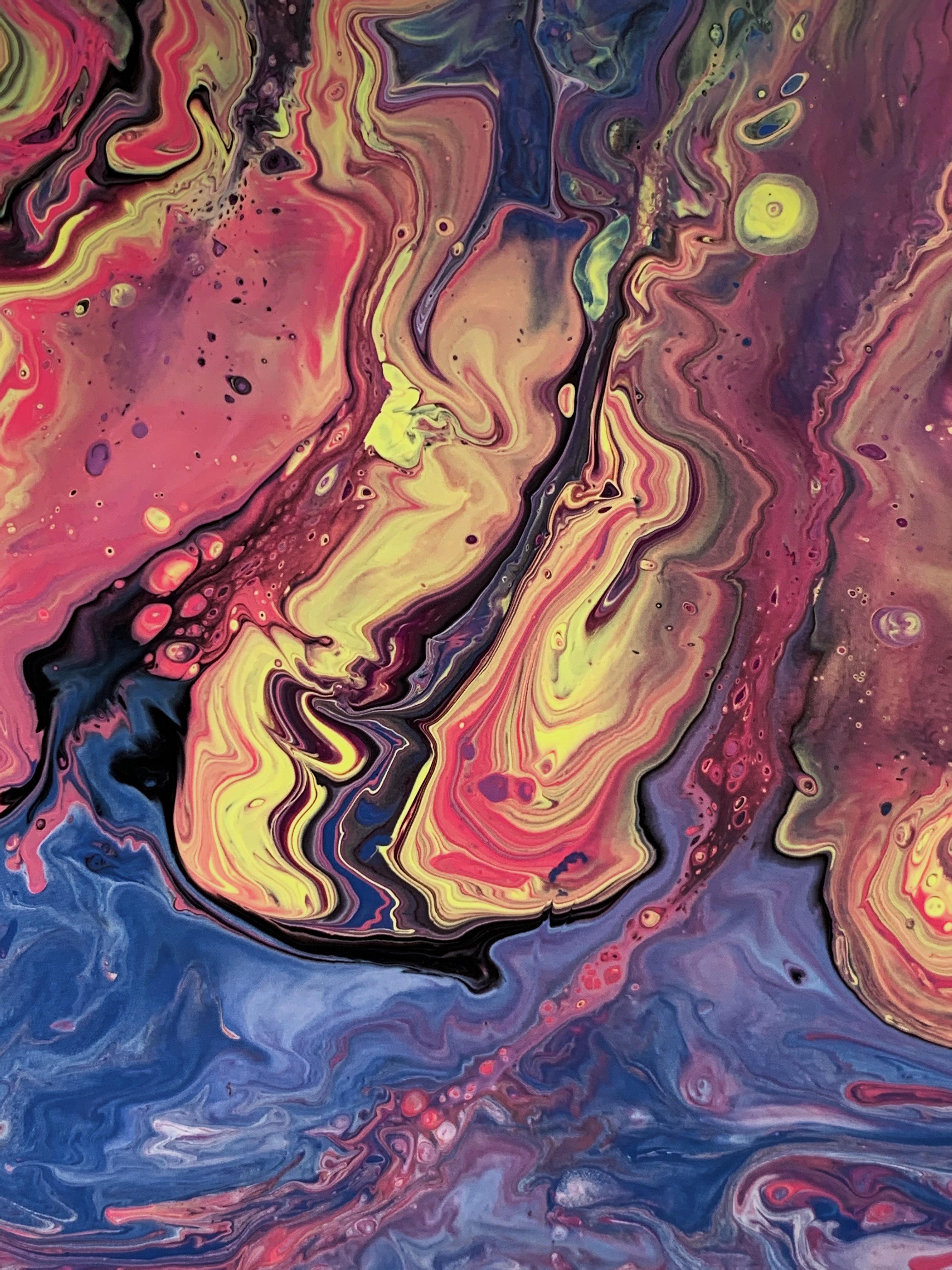 3024x4032 Abstract oil painting background with bright fluids · Free