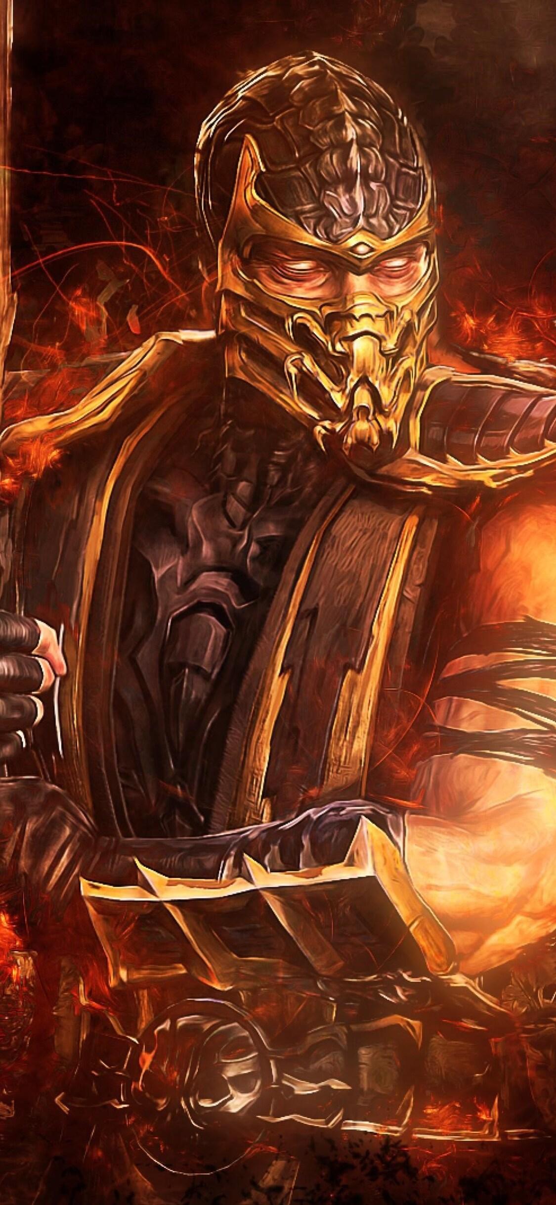 1125x2436 Mortal Kombat Scorpion iPhone XS, iPhone iPhone X HD 4k Wallpaper, Image, Background, Photo and Picture