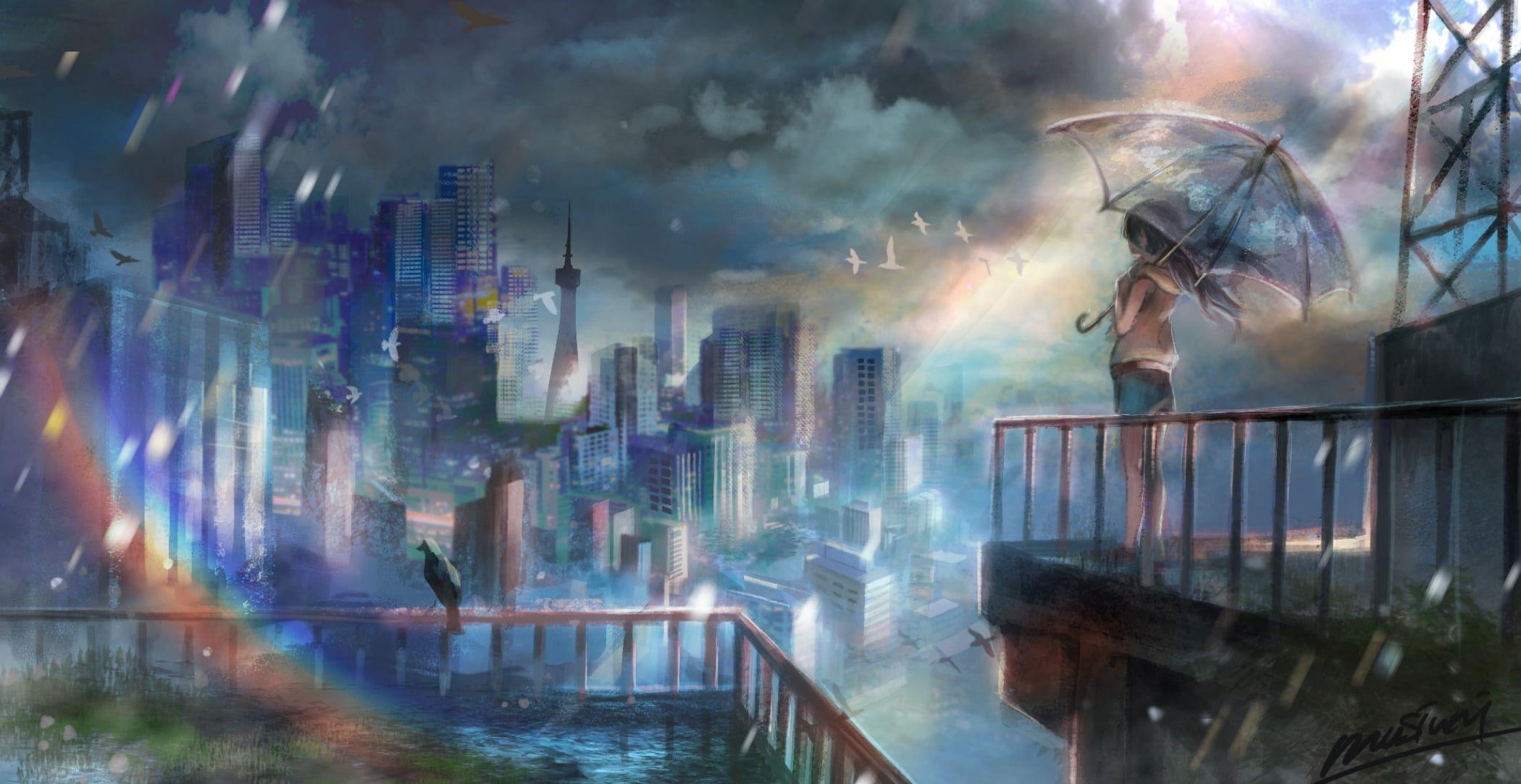2100x1083 Anime Weathering With You Hina Amano P #wallpaper #hdwallpaper #desktop. Papel de parede hd, Wallpaper, Cenário anime