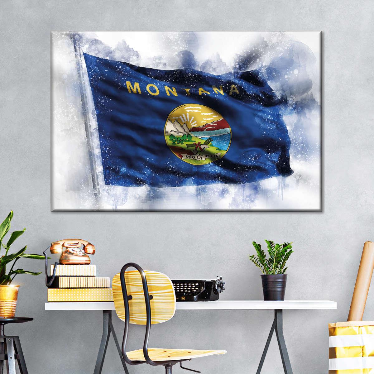 1200x1200 Montana State Flag Wall Art