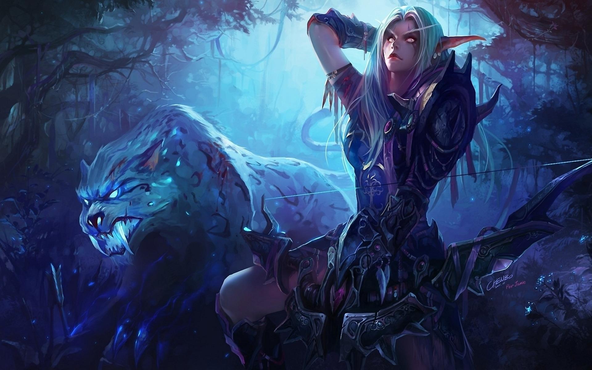 1920x1200 Wow night elf hunter