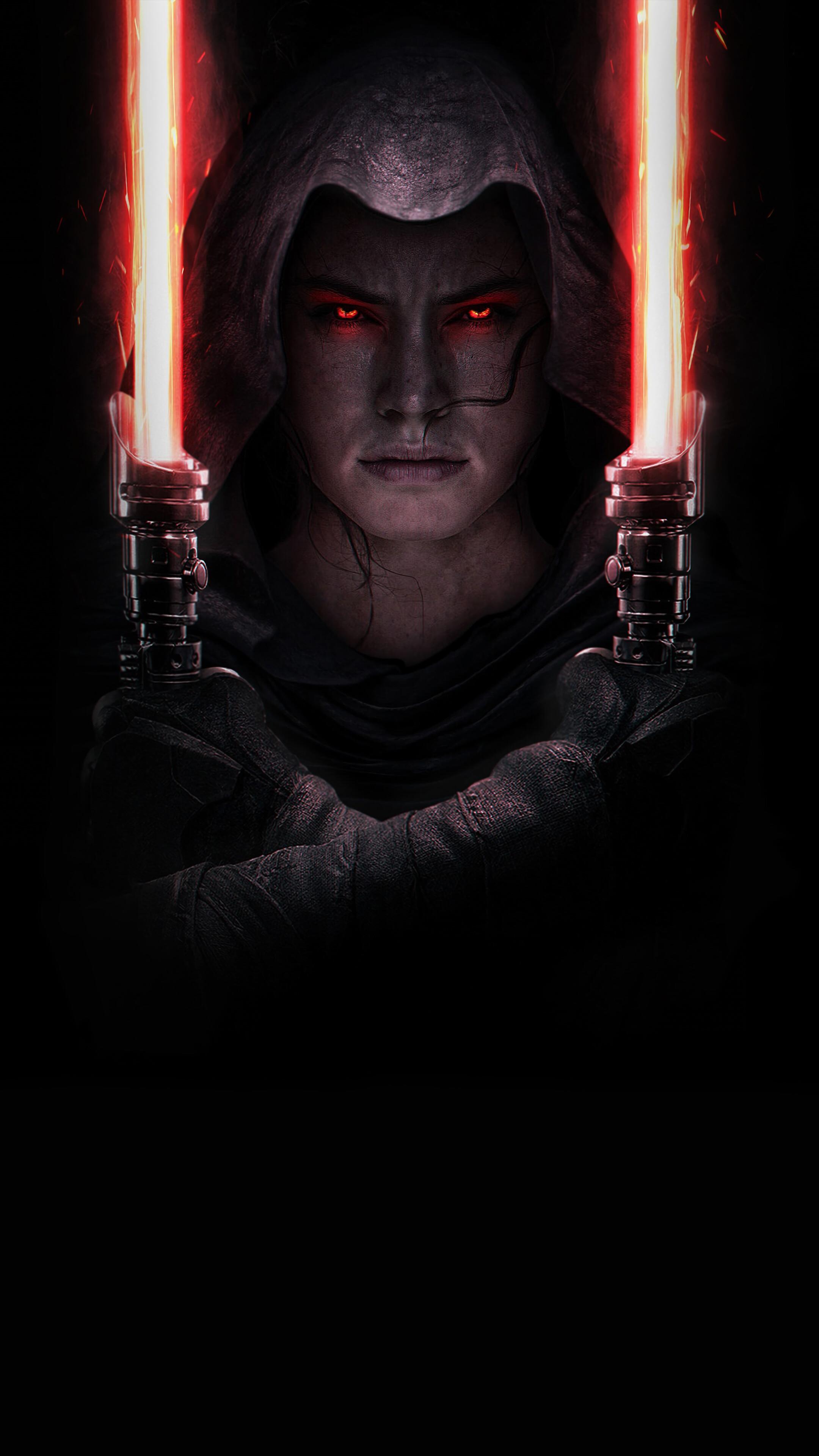 2160x3840 Rey, Darks Side, Lightsaber, Star Wars: The Rise of Skywalker, 4k Gallery HD Wallpaper