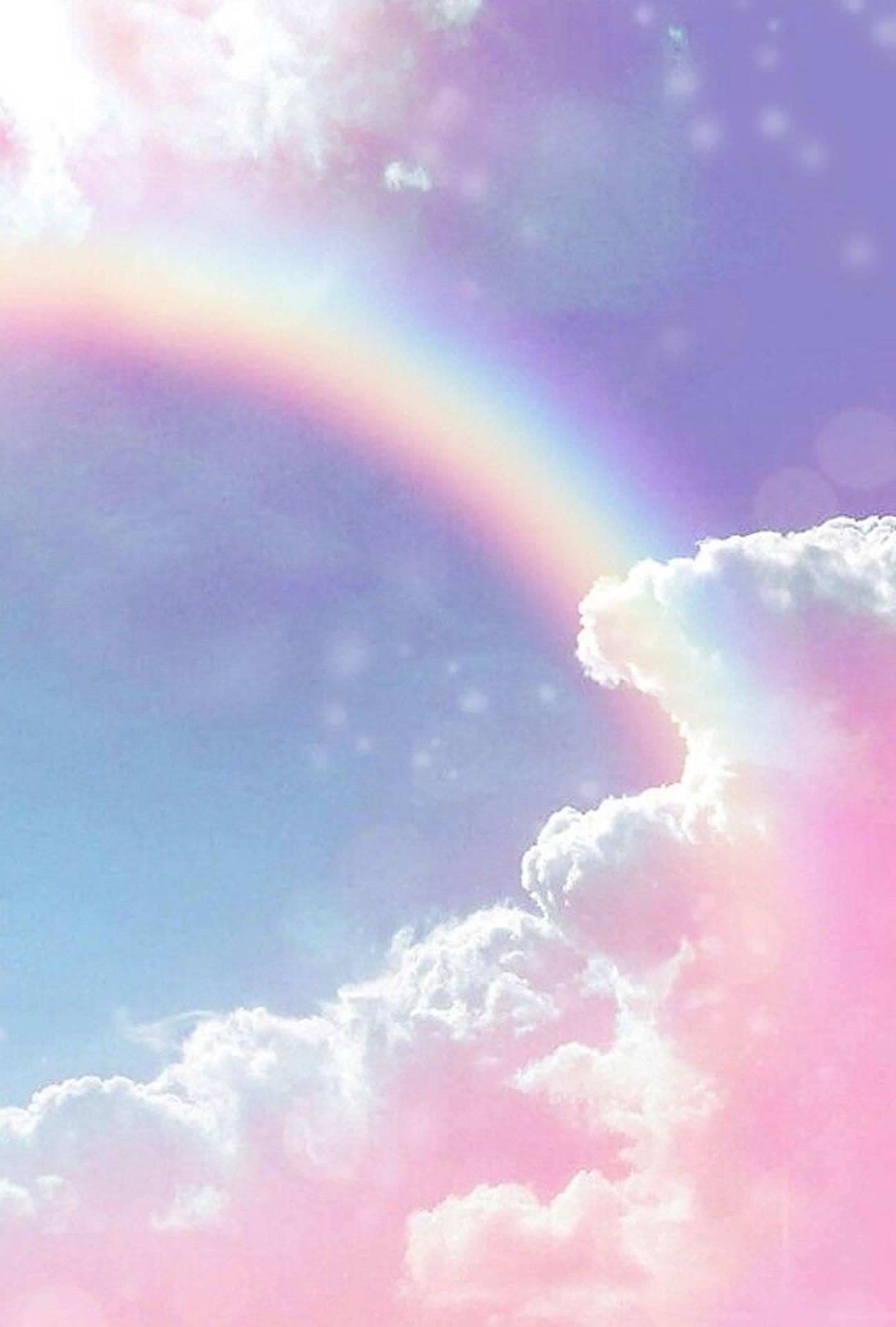 1297x1920 Download Pastel Rainbow With Clouds Wallpaper