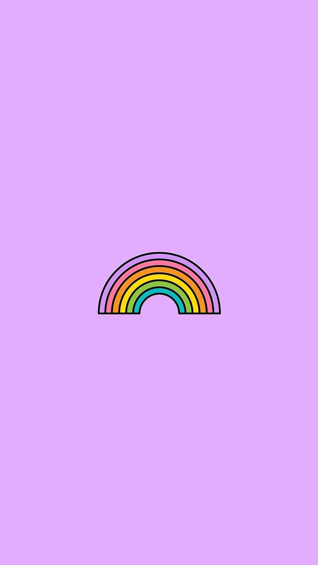 1080x1920 Download Pastel Rainbow In Purple Background Wallpaper