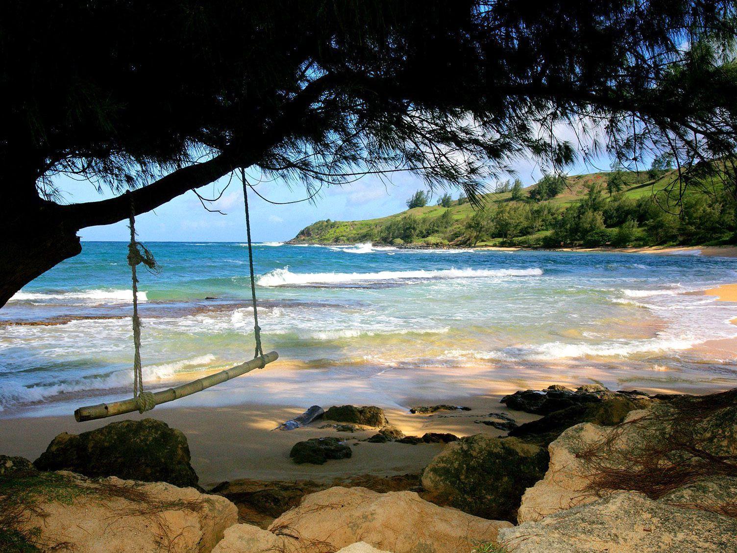 1504x1128 Moloaa, Kauai, Hawaii, HD Sea Wallpaper, Sand, Sun, Beautiful