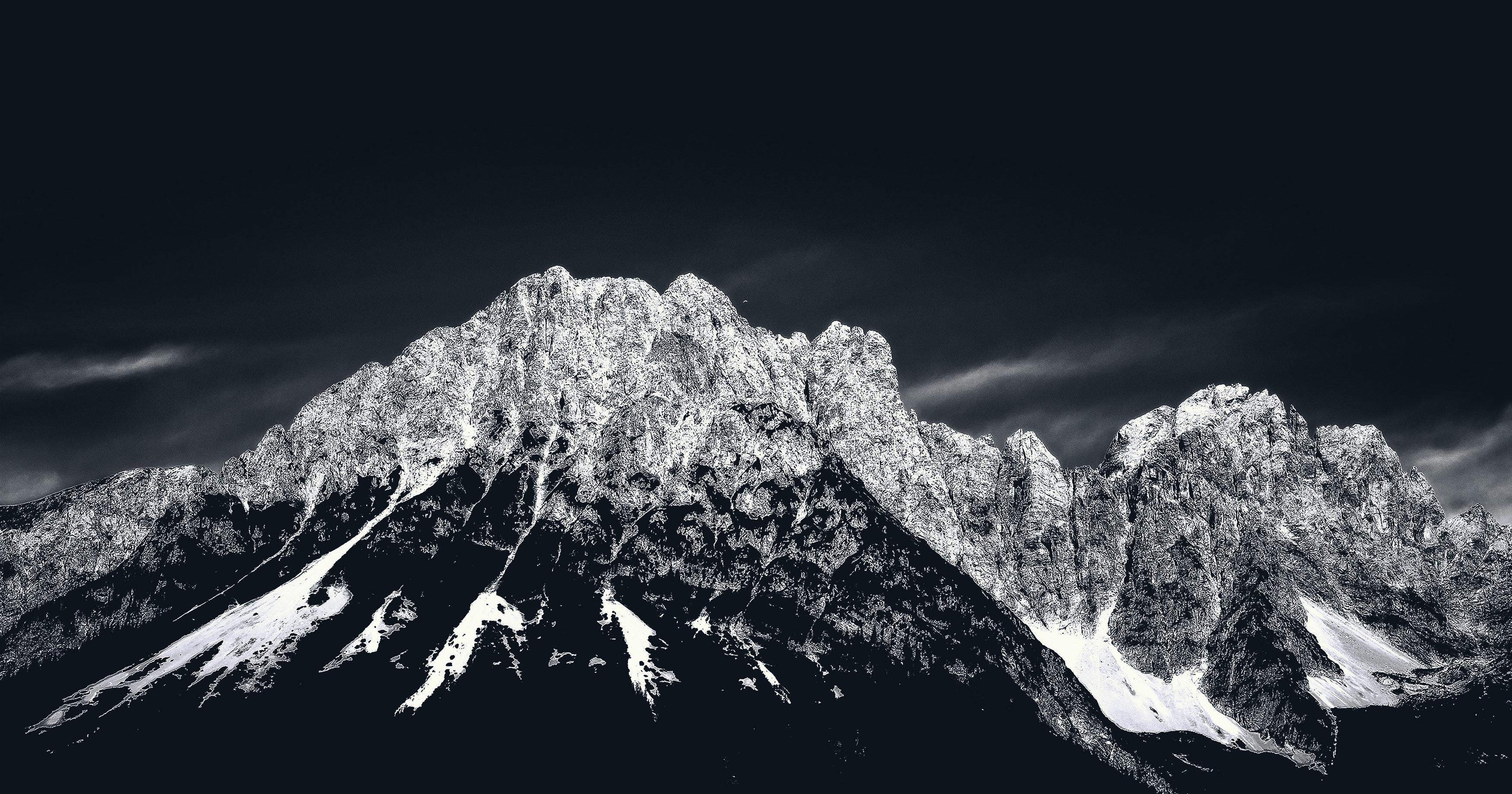 3500x1839 Grey Winter Mountains Wallpaper