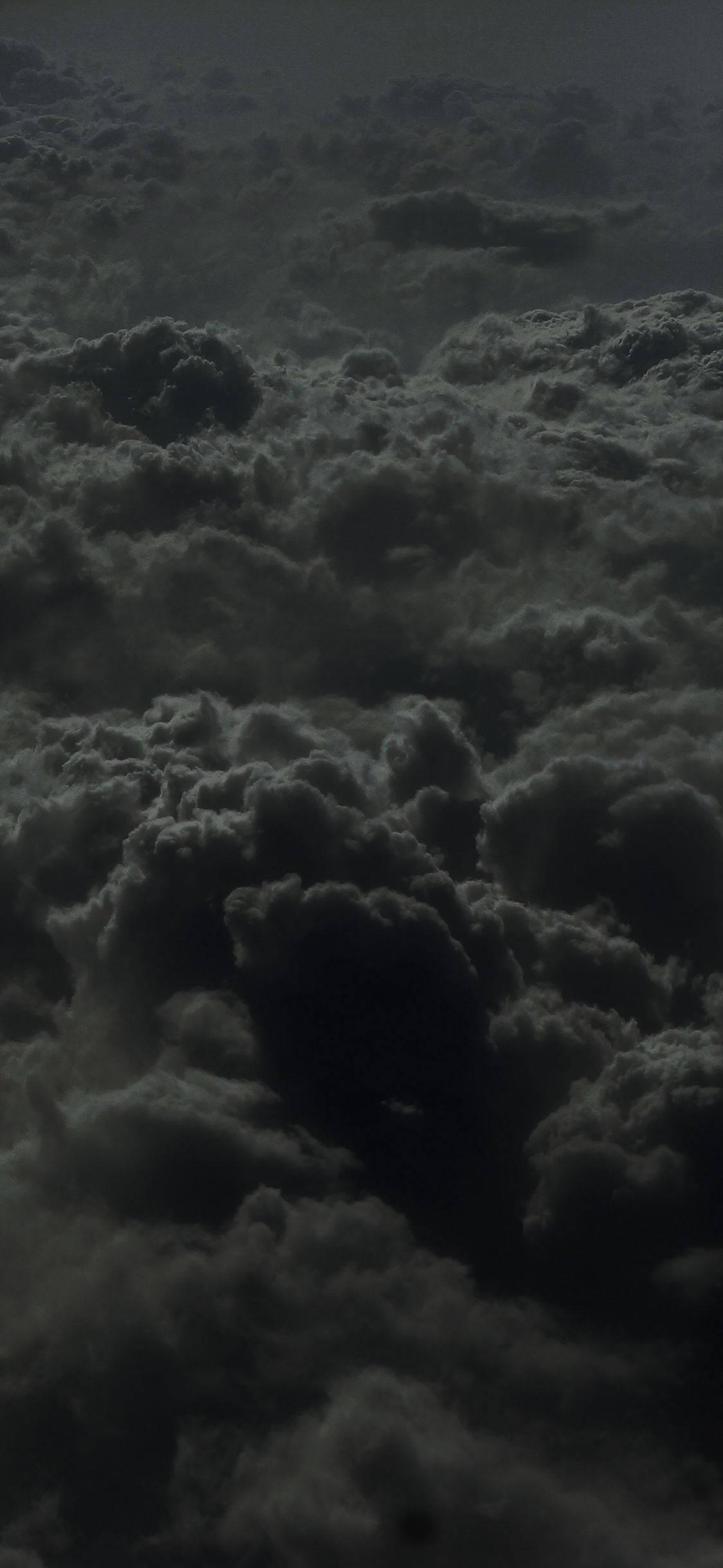 1125x2436 Download HD Cloudy Sky Dark Grey iPhone Wallpaper