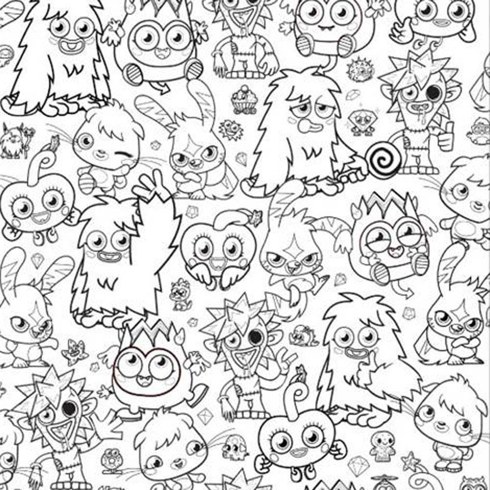 1000x1000 Monster coloring pages, Moshi monsters, Coloring pages