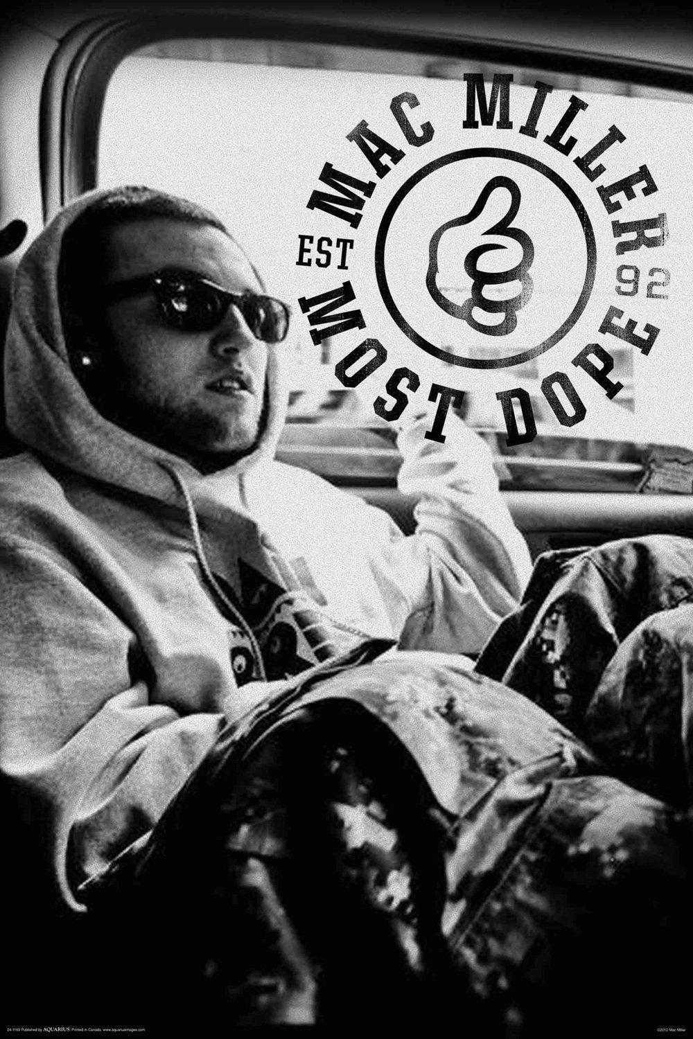 1000x1500 AQUARIUS Mac Miller Black and White Poster