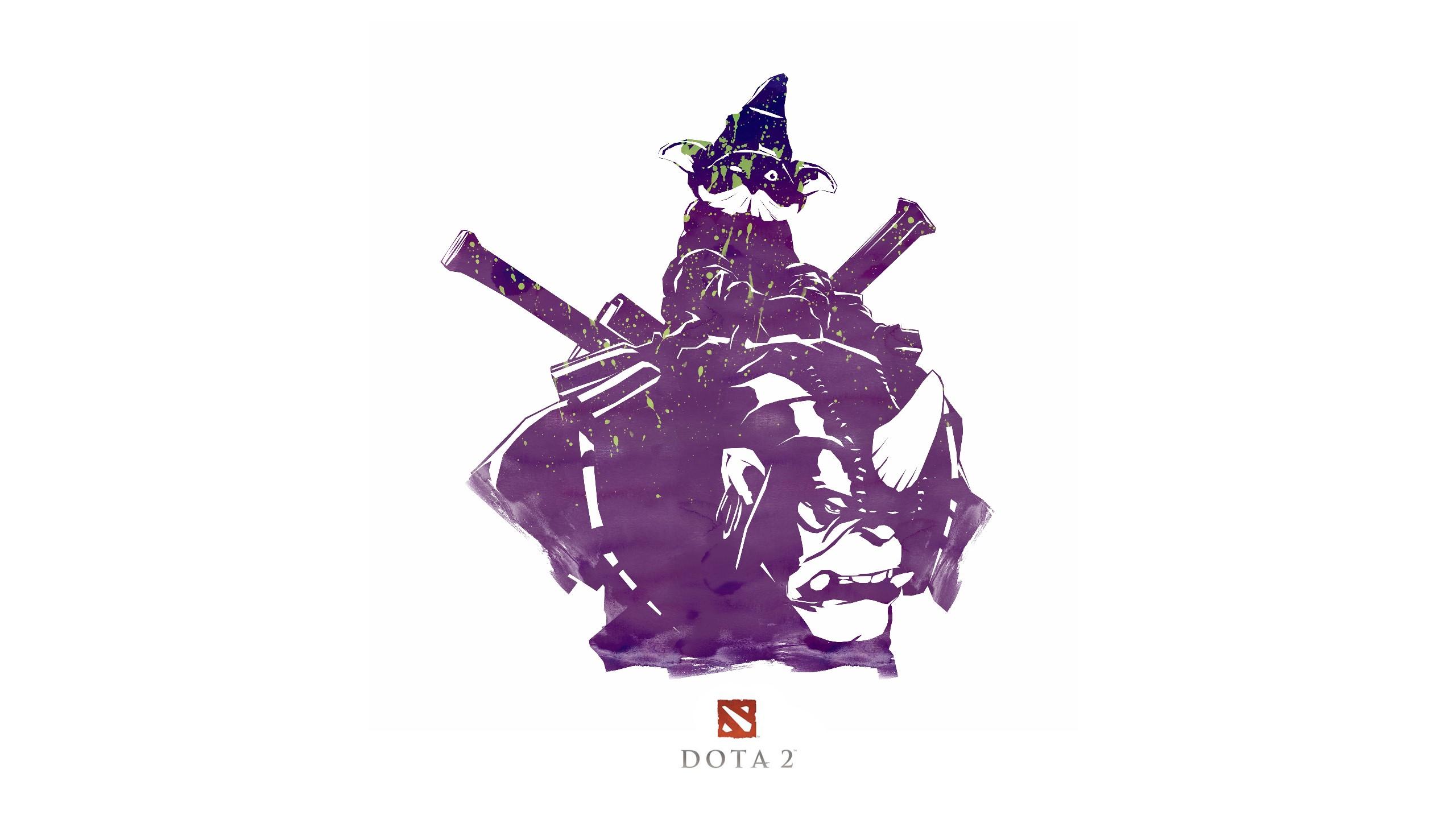 2560x1440 DOTA Alchemist, White background, Silhouette Gallery HD Wallpaper