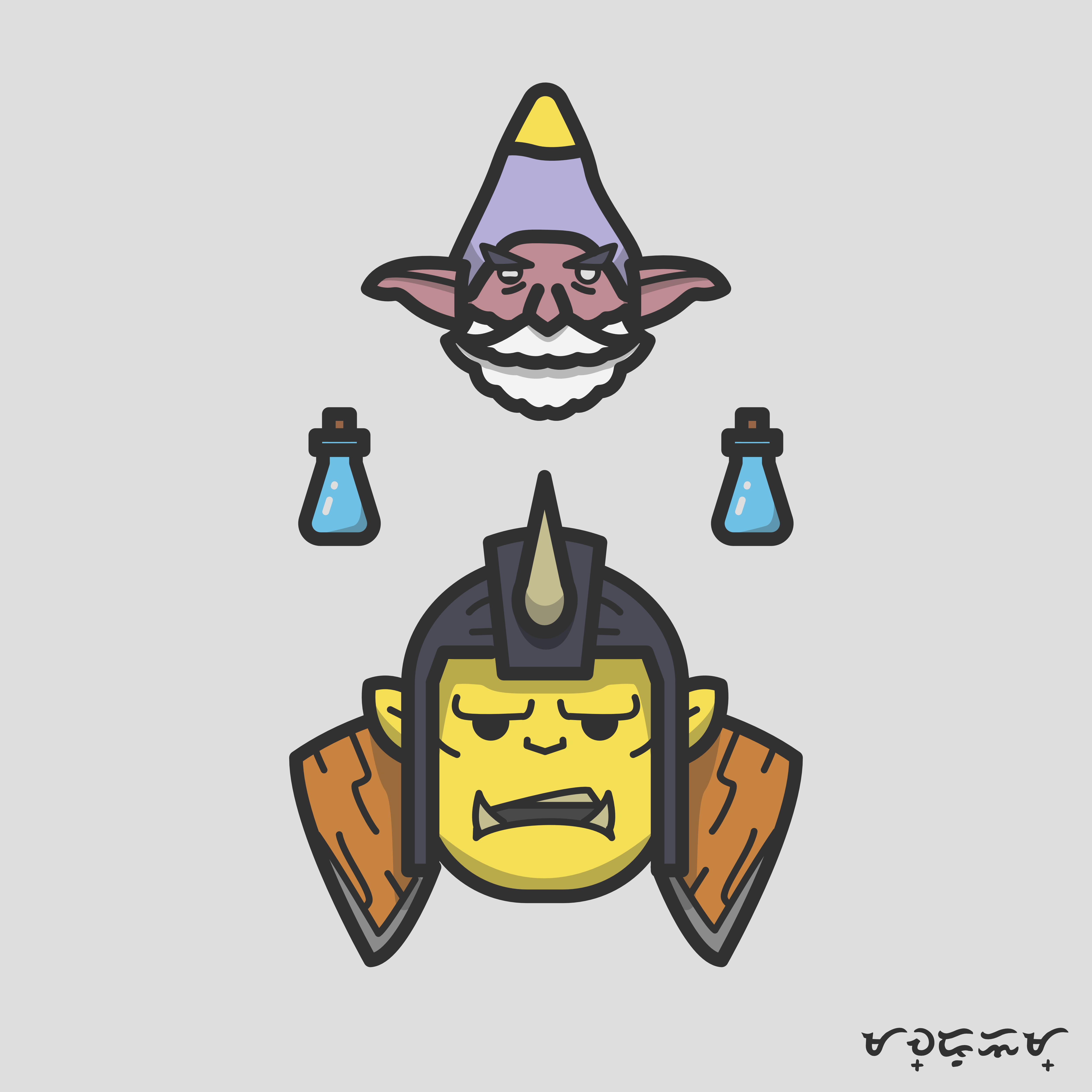 5000x5000 Minimalist artwork of Alchemist from Dota 2. Искусство
