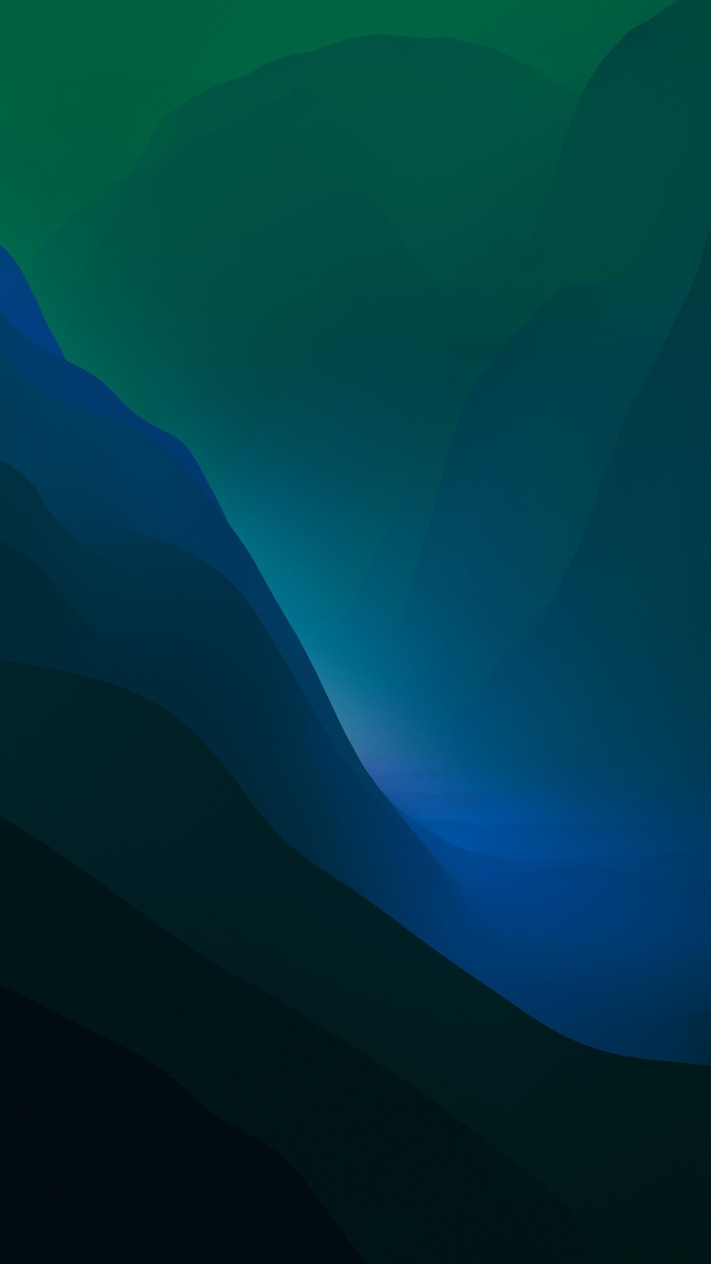 1440x2560 macOS Monterey Wallpaper 4K, Stock, Green, Dark Mode, Gradients