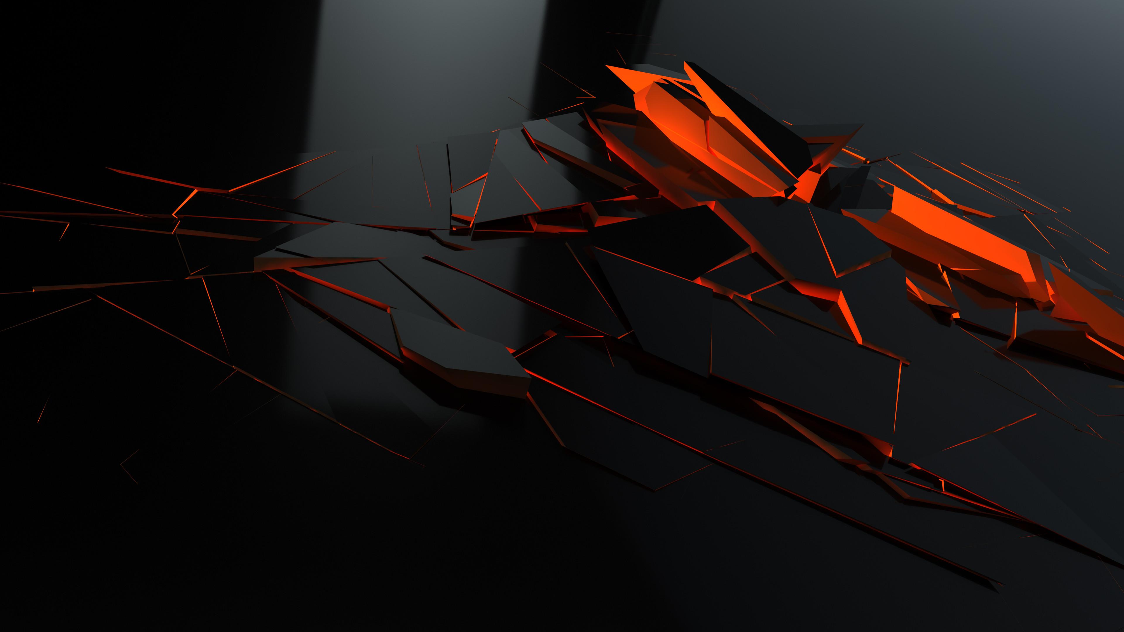 3840x2160 Broken Glass Pieces Red 4k, HD Abstract, 4k Wallpaper, Image, Background, Photo and Picture