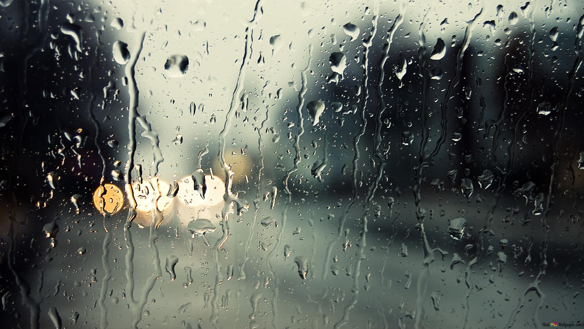 1920x1080 Rain drops in window HD wallpaper download