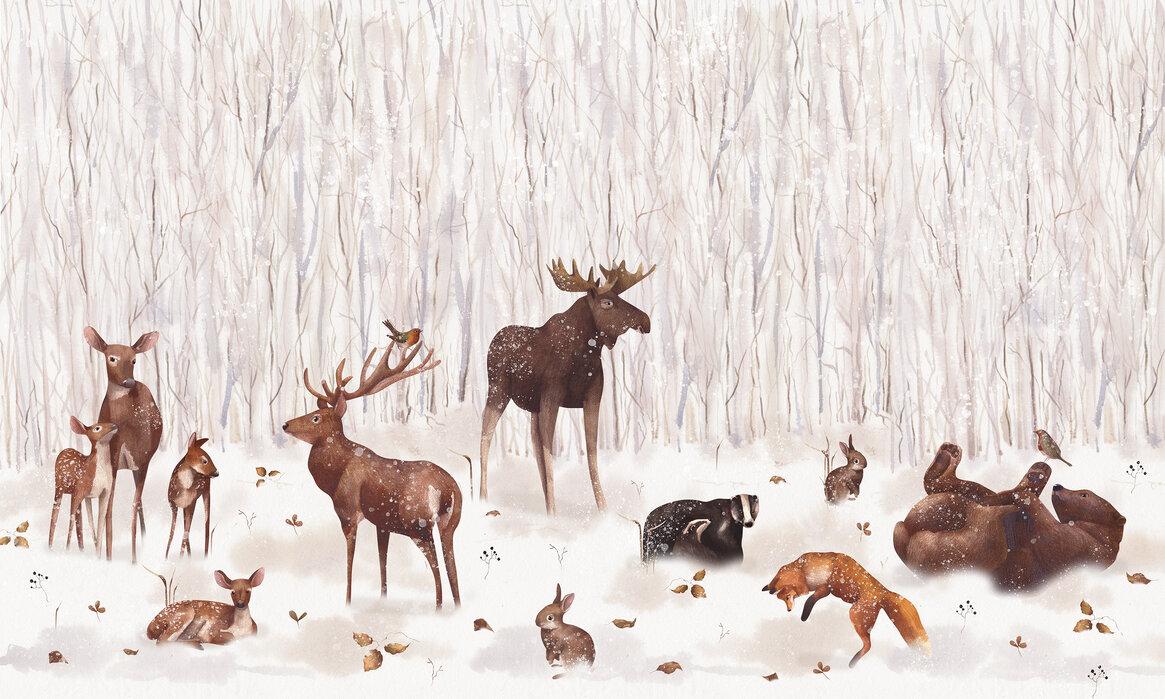 1165x699 Winter Forest Friends