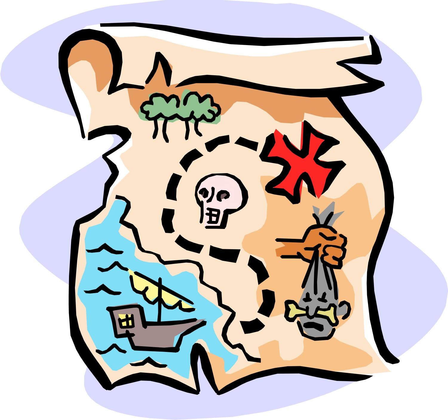 1500x1407 Pirate Treasure Hunt Map