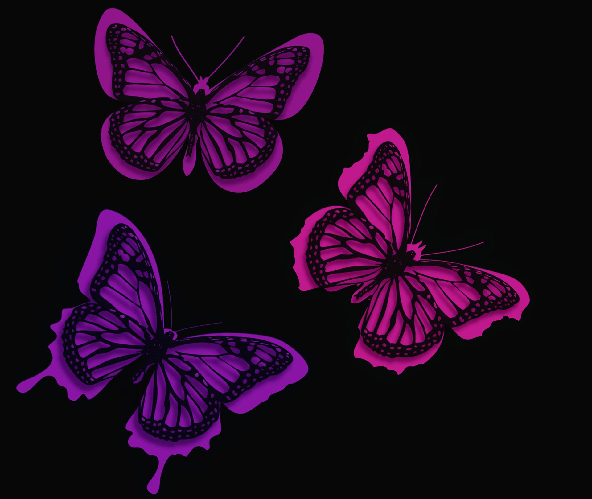 1920x1618 Pink Butterflies Artistic, HD Artist, 4k Wallpaper, Image, Background, Photo and Picture