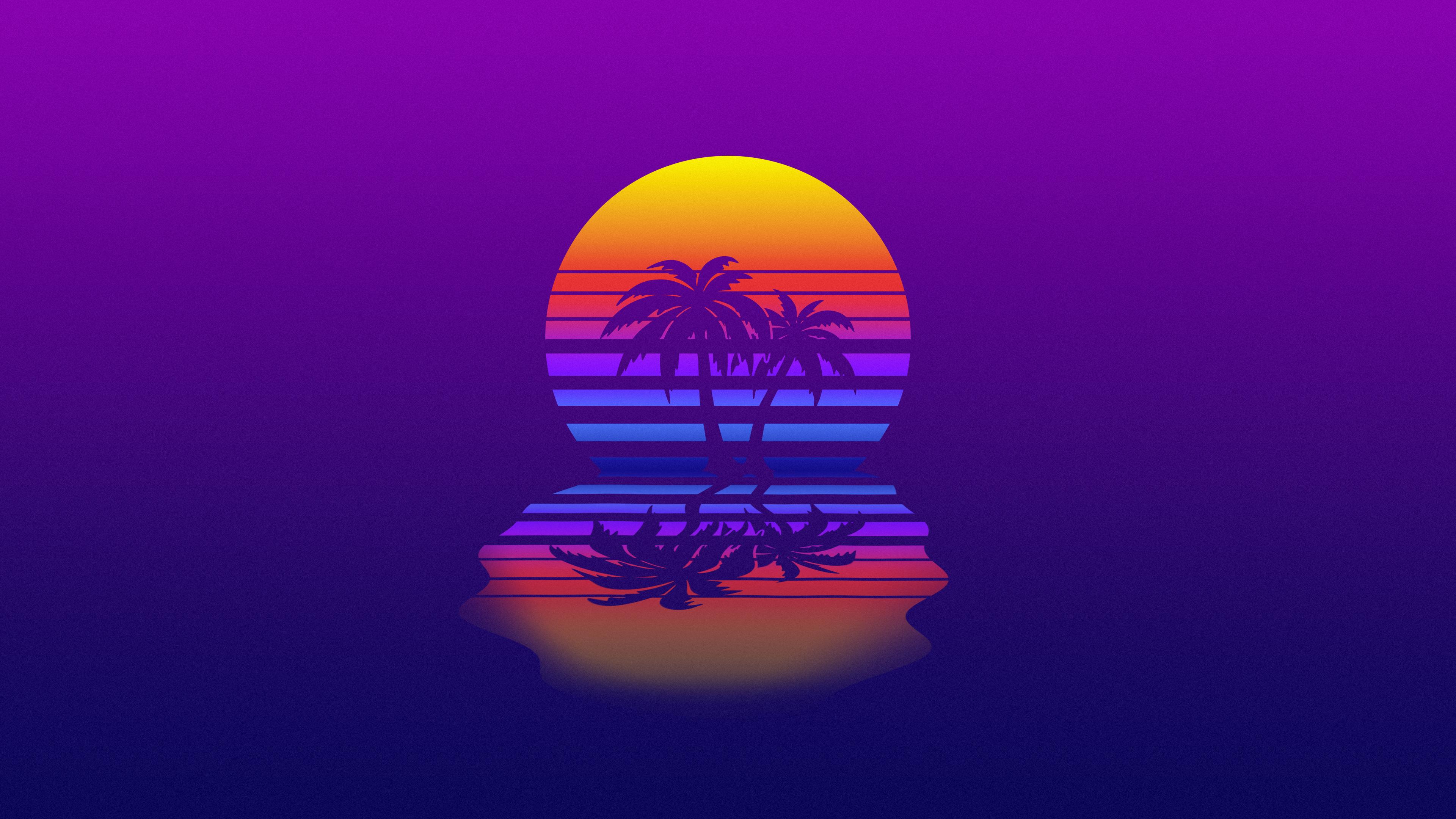 3840x2160 Wallpaper 4k Palm Tree Synthwave 4k Wallpaper