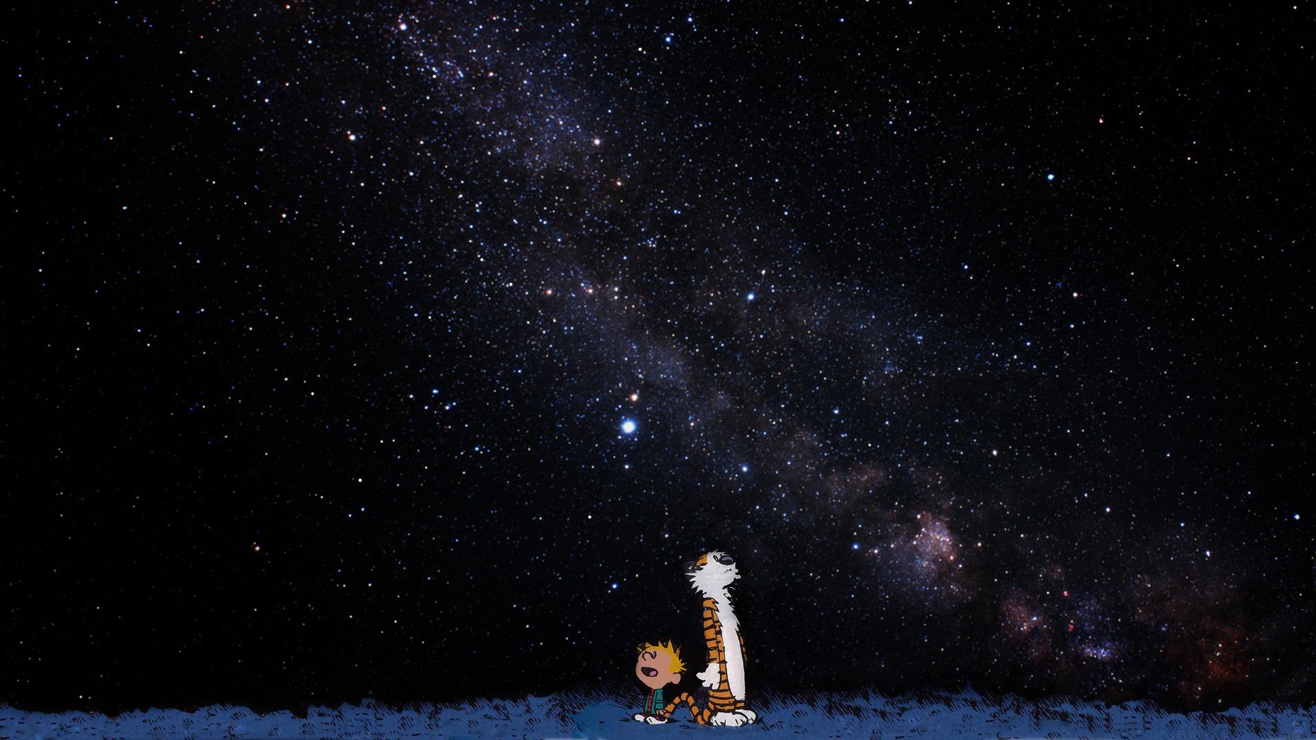 1920x1080 Calvin and Hobbes Stars Wallpaper