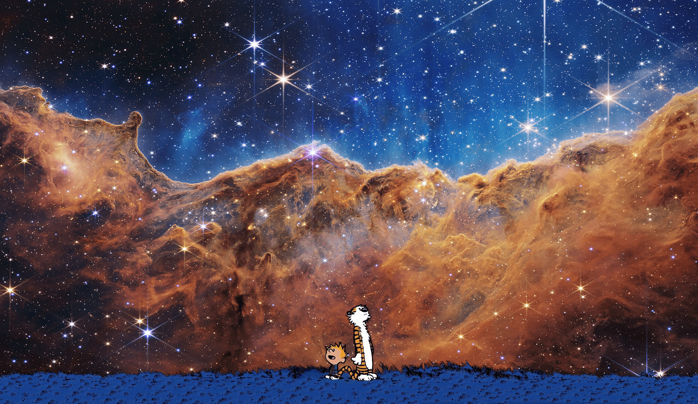 2400x1390 Calvin and Hobbes x James Webb