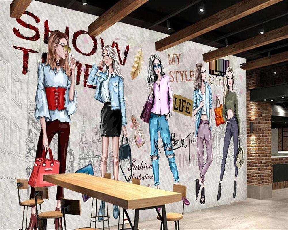 1000x800 Custom Self Adhesive Wallpaper Hand Painted Cosmetics Clothing Shop Tooling Background Living Room Bedroom Tv Murals 3D