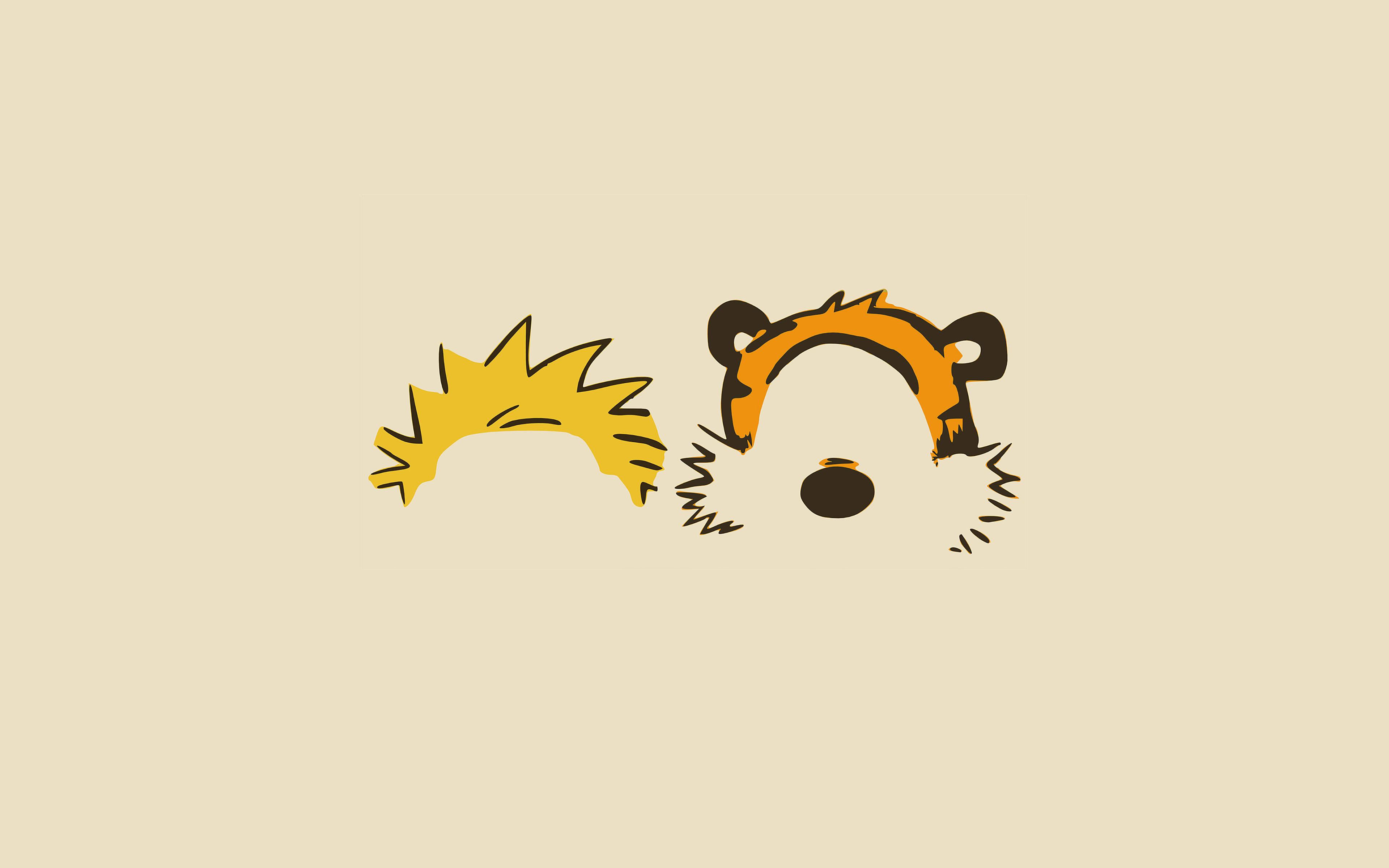 3840x2400 Wallpaper Calvin Hobbes Minimal Illust